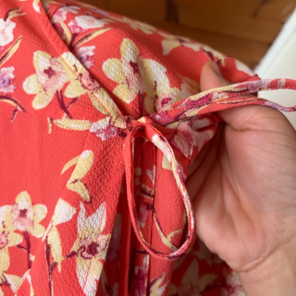 Long Sleeve Cherry Blossom Wrap Dress - Picture 2 of 3